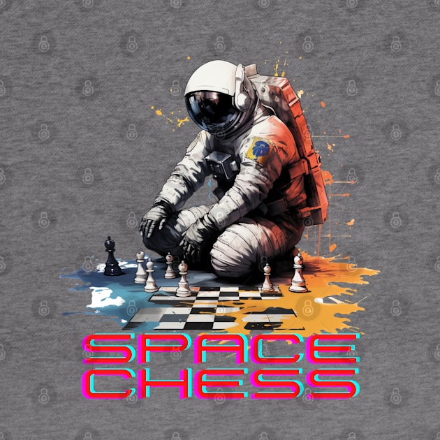 Stellar Strategy The Astronaut Playing Chess in Space by jazzyfunky